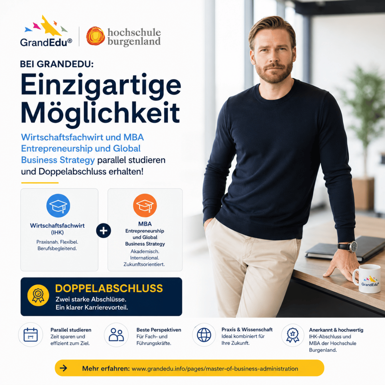 🎓 Warum nur einen Abschluss machen, wenn du zwei Wege gleichzeitig verbinden kannst?