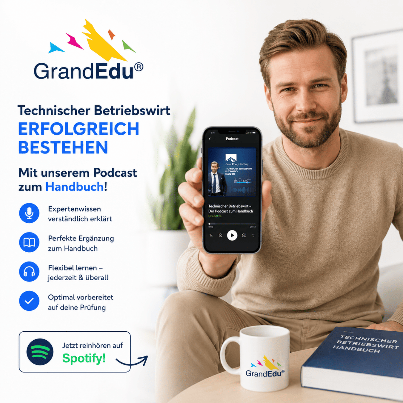 🎙️ Lernen, wann und wo du willst – mit dem GrandEdu Podcast zum Technischen Betriebswirt!