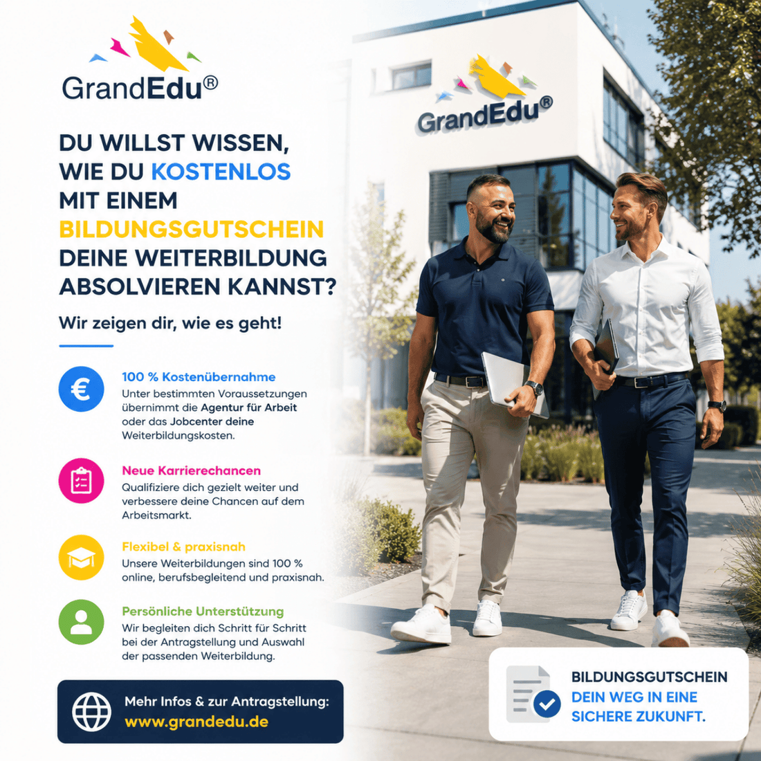 🚀 Du willst deine Weiterbildung kostenlos mit Bildungsgutschein absolvieren?