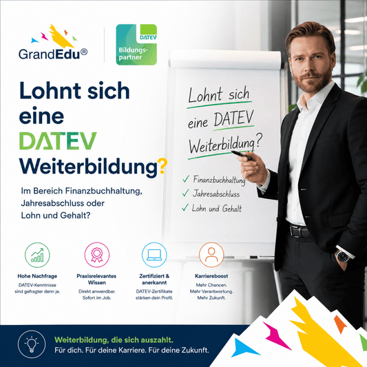 💚 Lohnt sich eine DATEV-Weiterbildung? Unsere klare Antwort: Ja – wenn du im Finanzwesen nicht nur mitarbeiten, sondern mitgestalten möchtest.