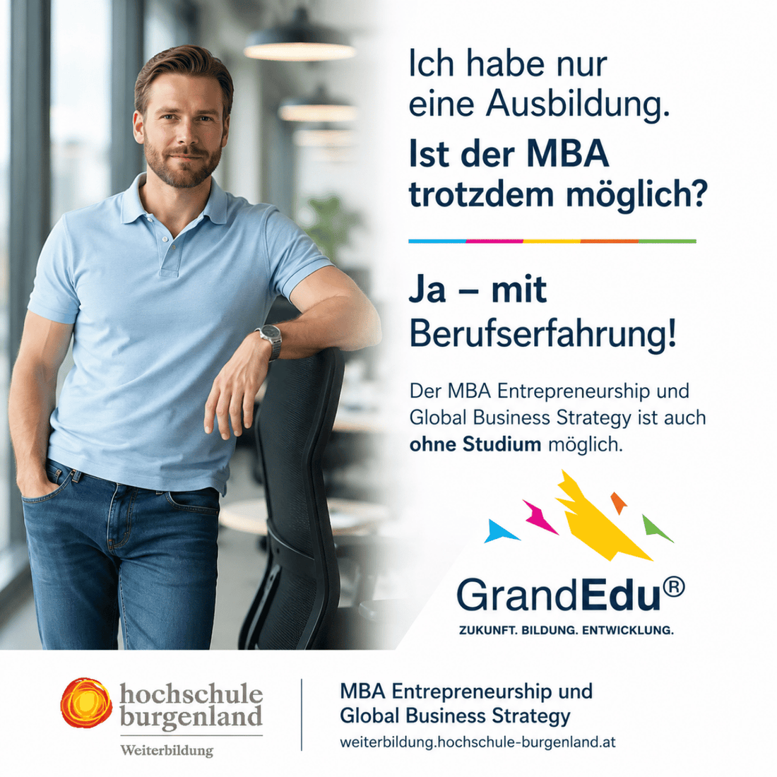 Du denkst bei einem MBA sofort an einen Bachelorabschluss?