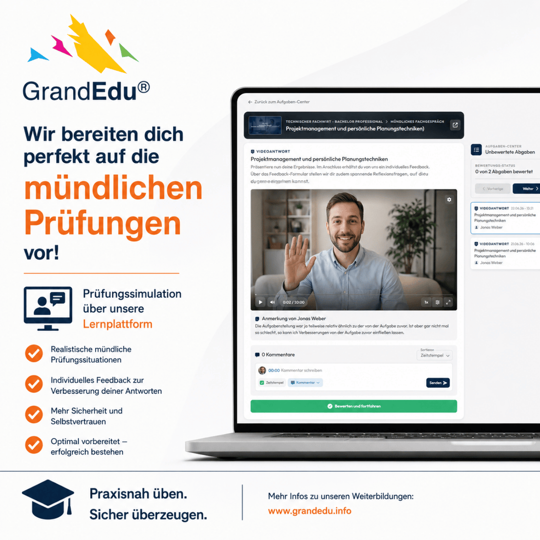 🎤 Mündliche Prüfungen sind keine Glückssache – sie sind trainierbar.
