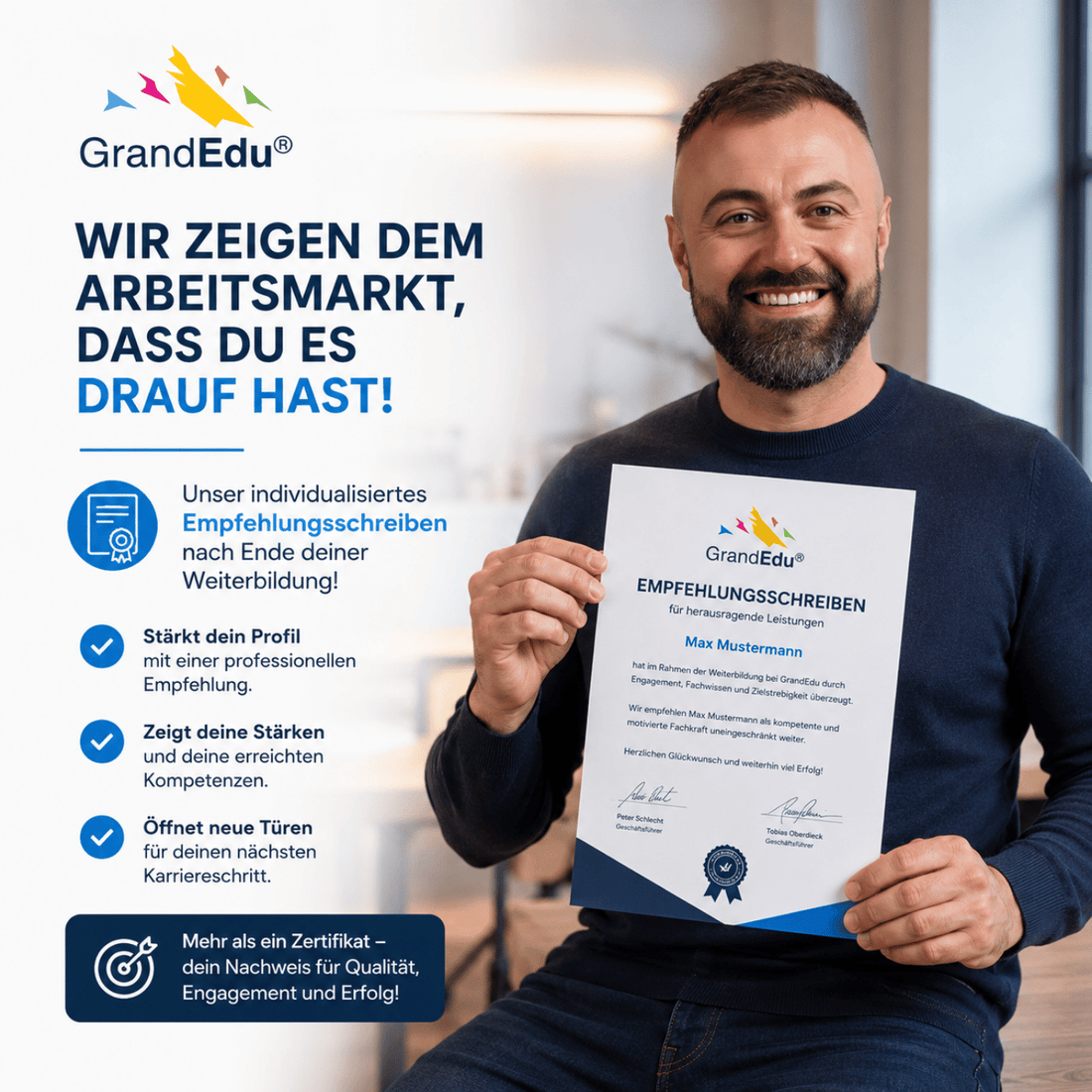 📄 Mehr als ein Zertifikat: Zeige dem Arbeitsmarkt, was in dir steckt!