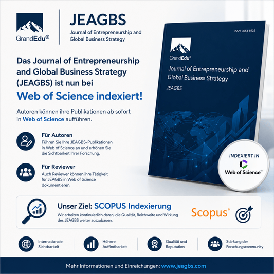 🚀 Ein wichtiger Meilenstein für die GrandEdu Research School: Das JEAGBS ist jetzt bei Web of Science indexiert!