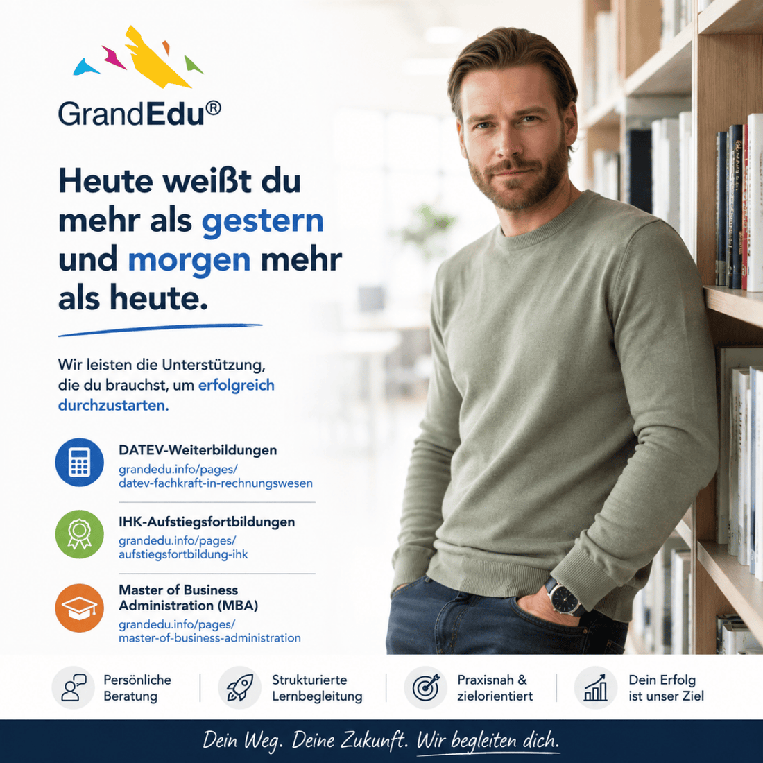 Heute weißt du mehr als gestern. Morgen wirst du mehr wissen als heute.