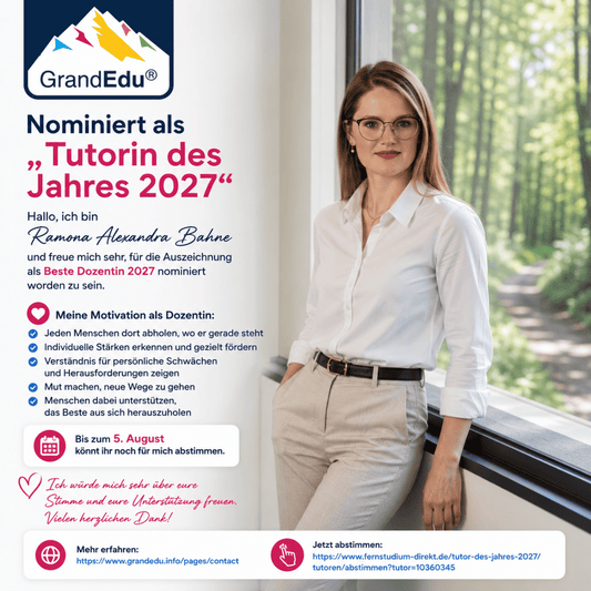 🌟 Nominiert als „Tutorin des Jahres 2027“